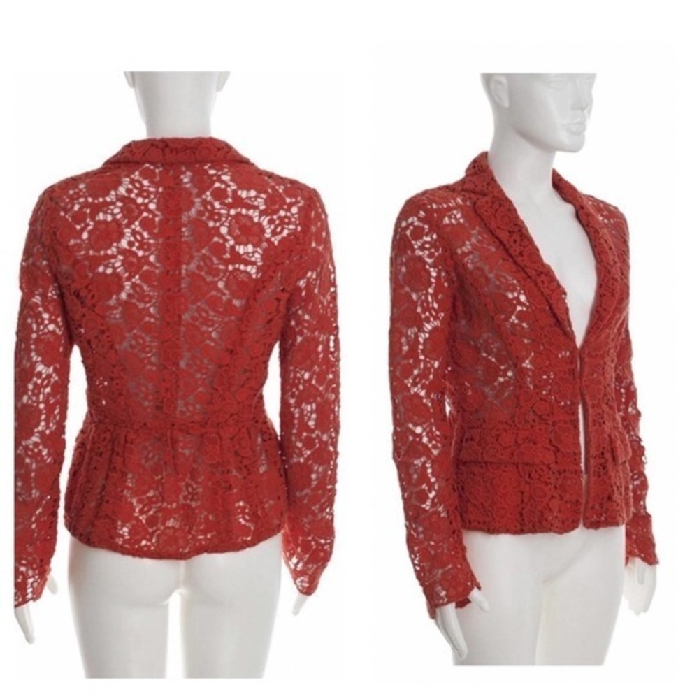 Diane Von Furstenberg Orange Sammy Suit Jacket Size 8